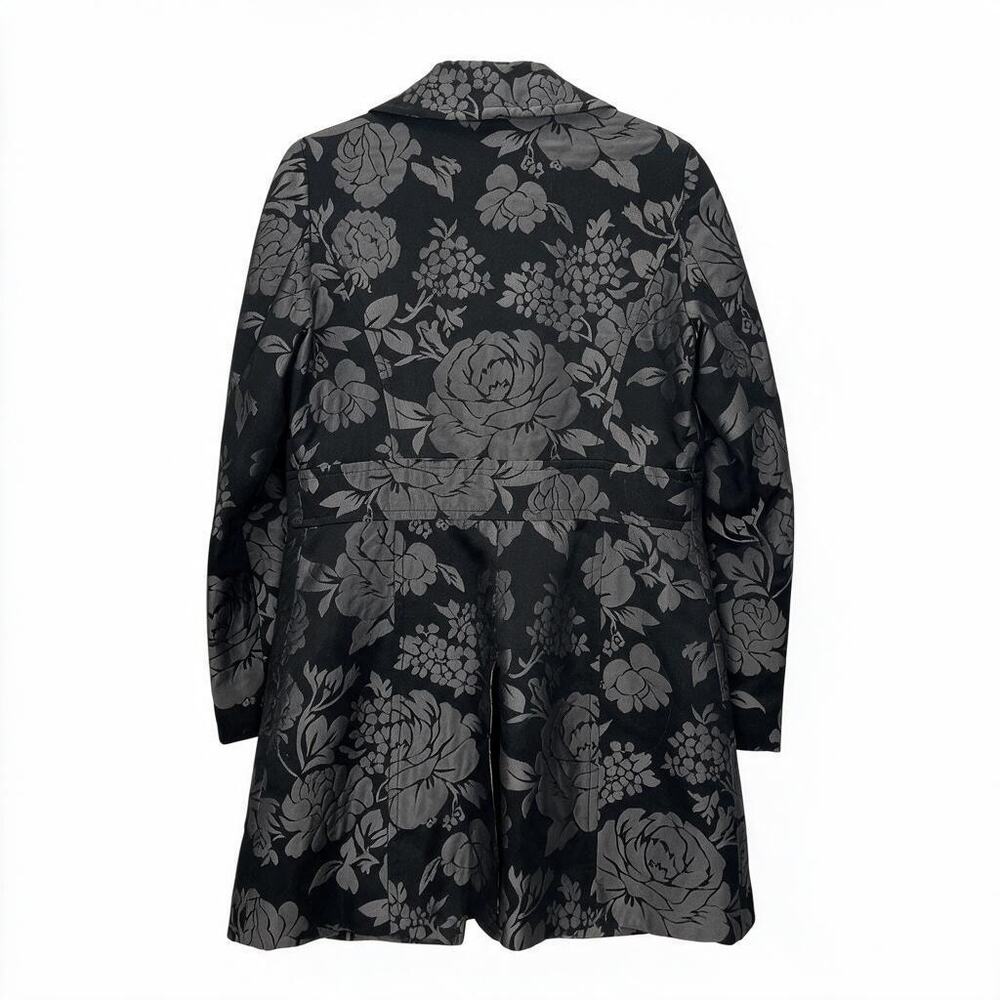 WHITE HOUSE BLACK MARKET Women's FLORAL JACQUARD JACKET Black Gray Size MEDIUM - Picture 2 of 4